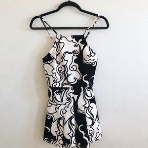 Topshop black and white swirl print romper